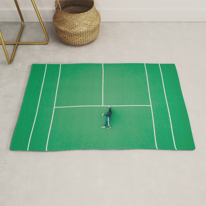 Tennis court green Rug Gallery Image 1