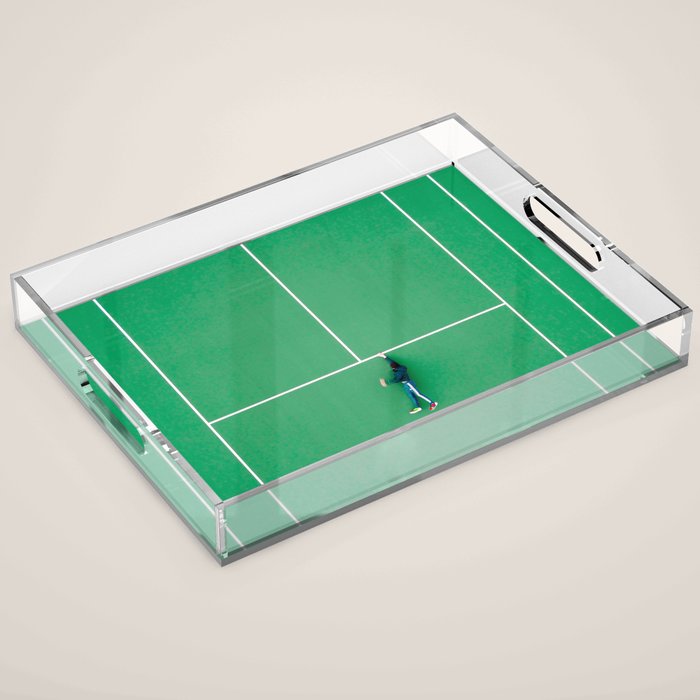 Tennis court green Acrylic Tray Gallery Image 1