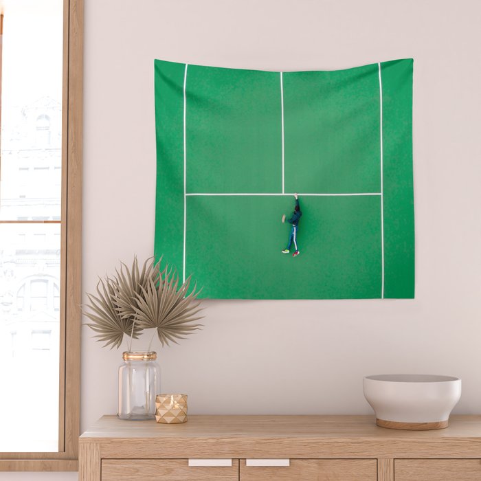 Tennis court green Wall Tapestry Gallery Image 2
