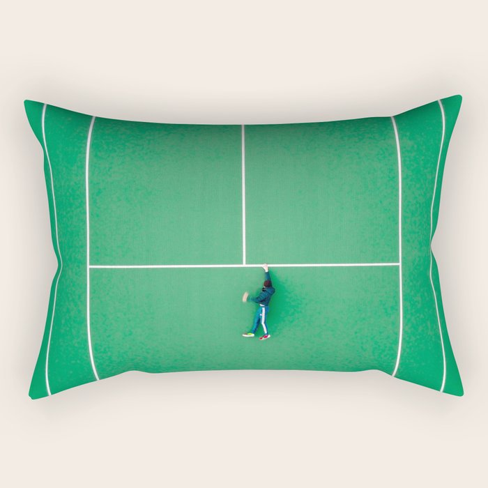 Tennis court green Rectangular Pillow Gallery Image 2