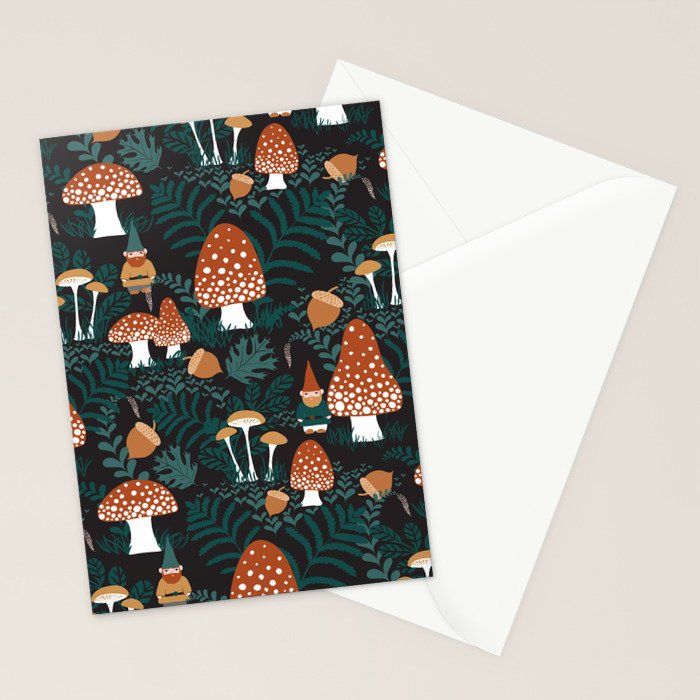 Mushroom Forest Gnomes Stationery Card Gallery Image 2
