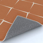 Terracotta Rust Minimal Midcentury Modern Flux Check Grid Pattern Rug Gallery Image 4