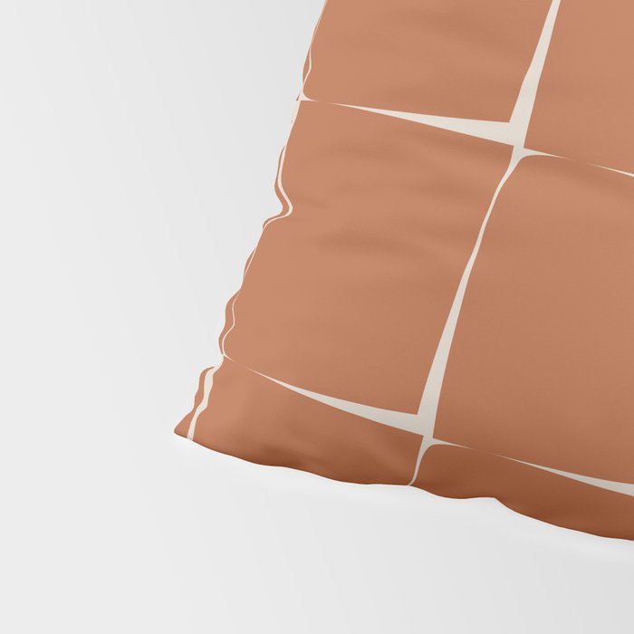 Terracotta Rust Minimal Midcentury Modern Flux Check Grid Pattern Pillow Sham Gallery Image 4