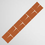 Terracotta Rust Minimal Midcentury Modern Flux Check Grid Pattern Table Runner Gallery Image 3
