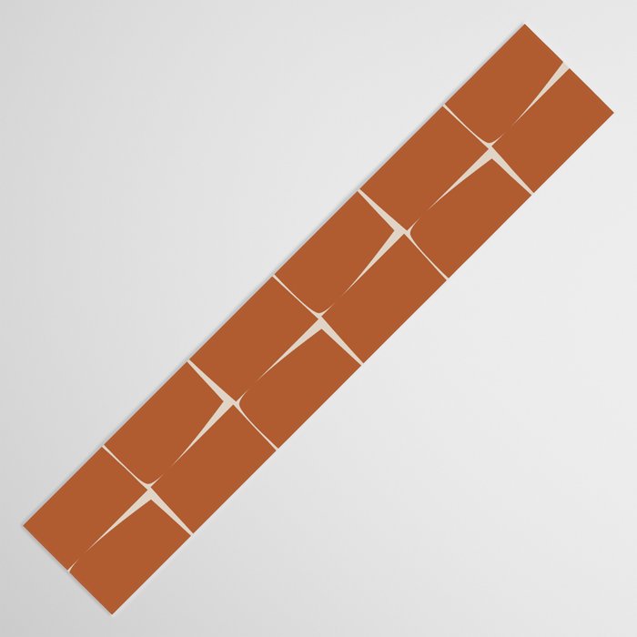 Terracotta Rust Minimal Midcentury Modern Flux Check Grid Pattern Table Runner Gallery Image 3
