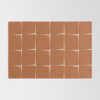 Terracotta Rust Minimal Midcentury Modern Flux Check Grid Pattern Rug Gallery Image 2