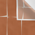 Terracotta Rust Minimal Midcentury Modern Flux Check Grid Pattern Wall Tapestry Gallery Image 3