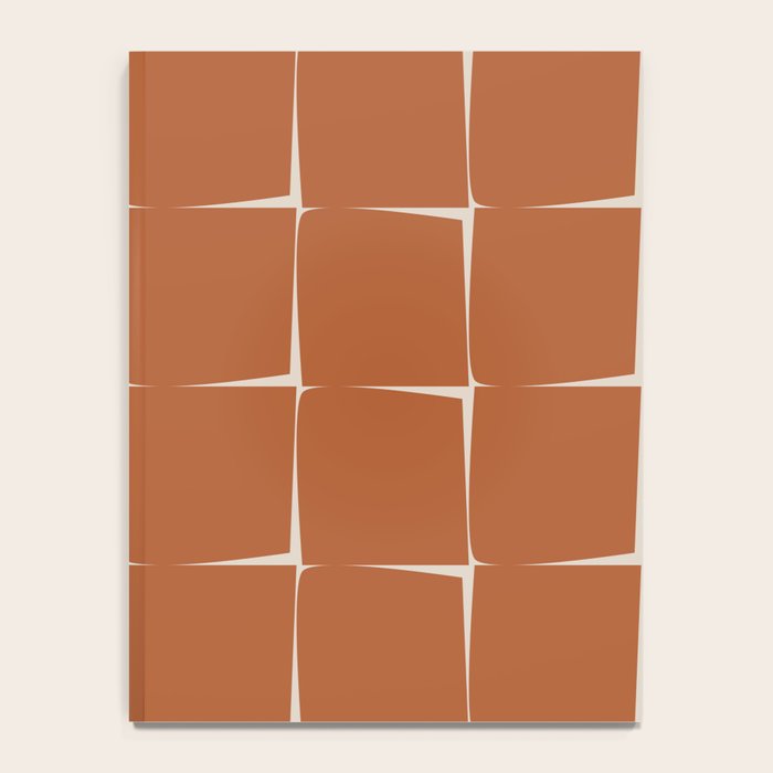 Terracotta Rust Minimal Midcentury Modern Flux Check Grid Pattern Notebook Gallery Image 4