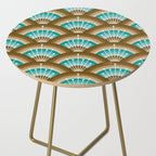 Stellar Seigaiha Wave - Chocolate & Turquoise Side Table Gallery Image 2