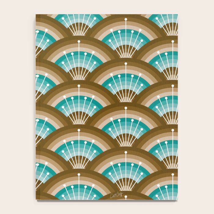 Stellar Seigaiha Wave - Chocolate & Turquoise Notebook Gallery Image 4