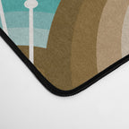 Stellar Seigaiha Wave - Chocolate & Turquoise Desk Mat Gallery Image 4