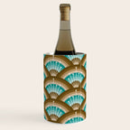 Stellar Seigaiha Wave - Chocolate & Turquoise Wine Chiller Gallery Image 3