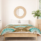 Stellar Seigaiha Wave - Chocolate & Turquoise Duvet Cover Gallery Image 3