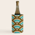 Stellar Seigaiha Wave - Chocolate & Turquoise Wine Chiller Gallery Image 1