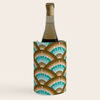 Stellar Seigaiha Wave - Chocolate & Turquoise Wine Chiller Gallery Image 2