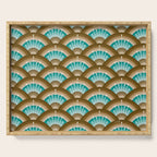 Stellar Seigaiha Wave - Chocolate & Turquoise Serving Tray Gallery Image 1