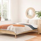 Mid Century Modern Geometric Arch a15 in Navy Blue and Orange Duvet Cover Gallery Image 2