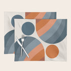 Mid Century Modern Geometric Arch a15 in Navy Blue and Orange Placemat Gallery Image 1