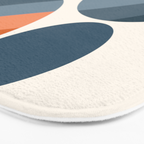 Mid Century Modern Geometric Arch a15 in Navy Blue and Orange Bath Mat Gallery Image 3