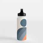 Mid Century Modern Geometric Arch a15 in Navy Blue and Orange Water Bottle Gallery Image 3