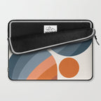 Mid Century Modern Geometric Arch a15 in Navy Blue and Orange Laptop Sleeve Gallery Image 2