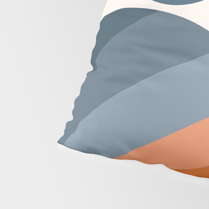 Mid Century Modern Geometric Arch a15 in Navy Blue and Orange Pillow Sham Gallery Image 4