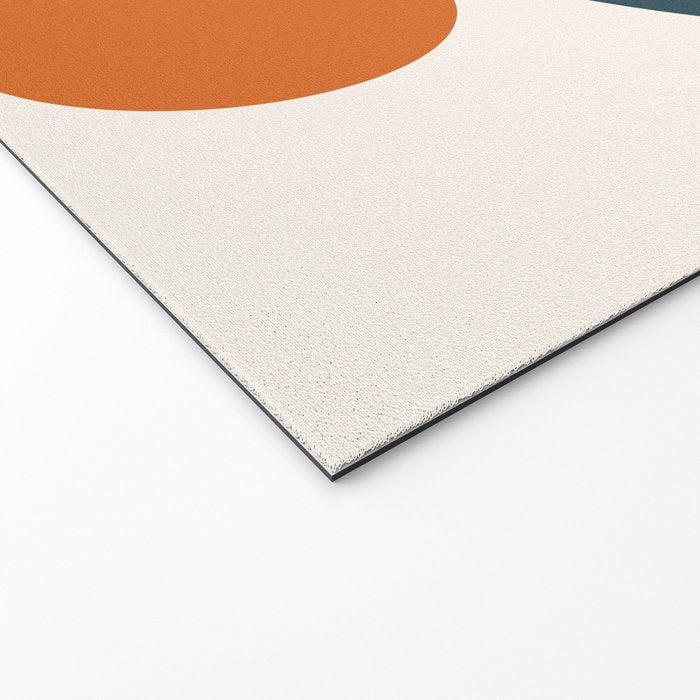 Mid Century Modern Geometric Arch a15 in Navy Blue and Orange Welcome Mat Gallery Image 2