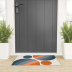 Mid Century Modern Geometric Arch a15 in Navy Blue and Orange Welcome Mat Gallery Image 3