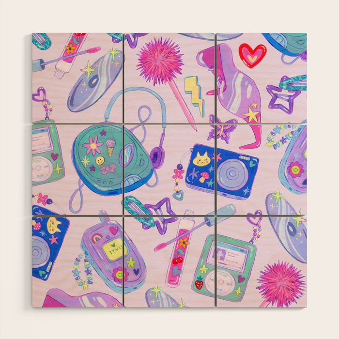 Y2K Vibes Wood Wall Art Gallery Image 1