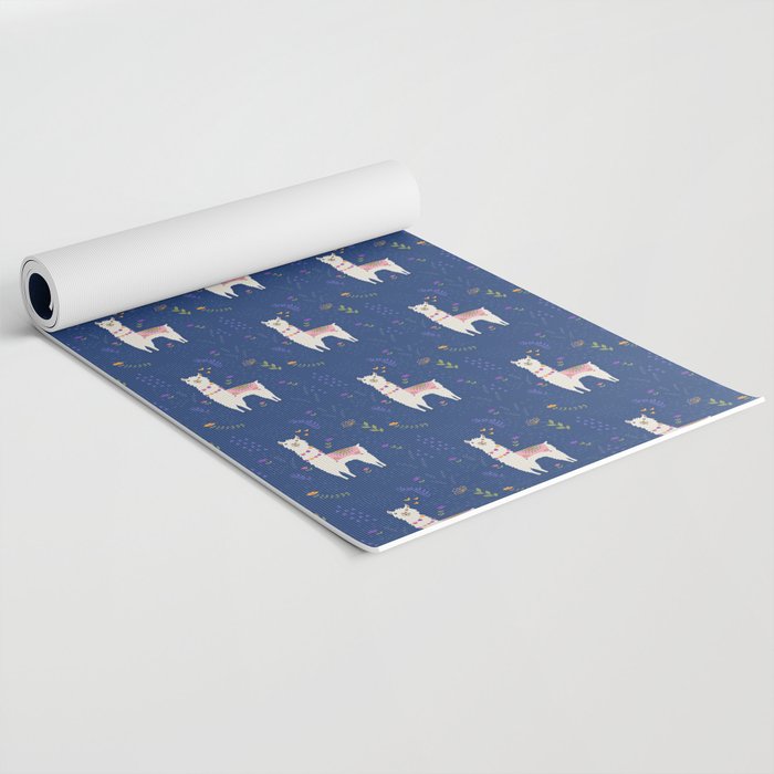 Llama on Blue Yoga Mat Gallery Image 2