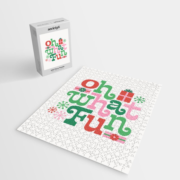 Oh What Fun - Red and Green Jigsaw Puzzle Gallery Image 2