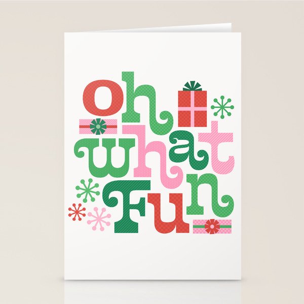 Oh What Fun - Red and Green Stationery Card Gallery Image 2