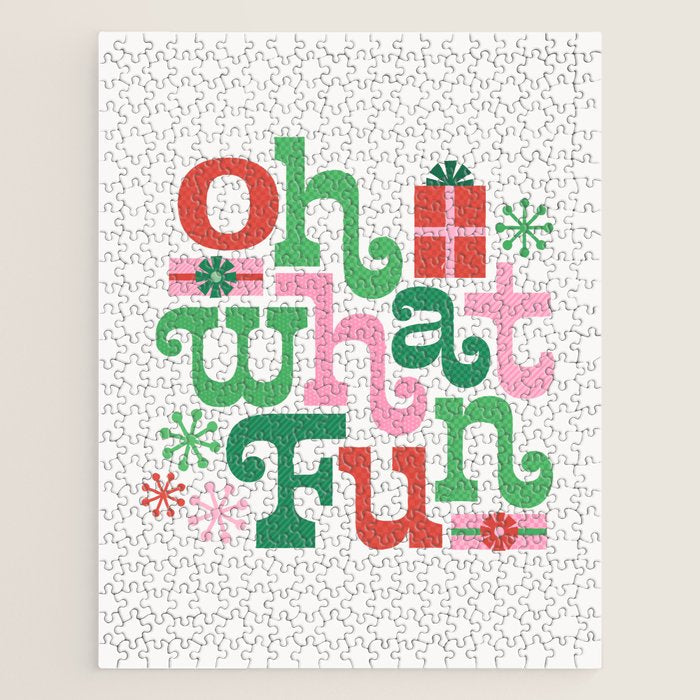 Oh What Fun - Red and Green Jigsaw Puzzle Gallery Image 1