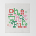 Oh What Fun - Red and Green Throw Blanket Gallery Image 2