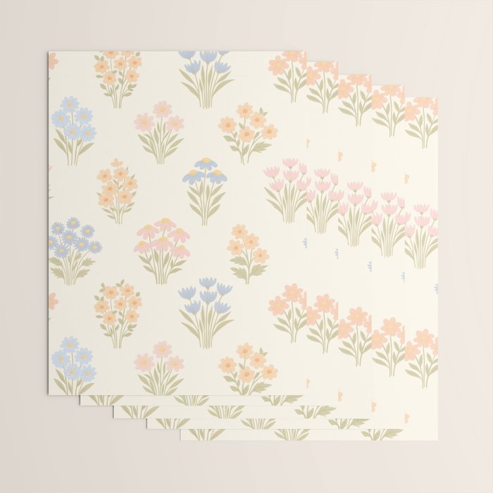 Pastel Wildflower Bouquets Wrapping Paper Gallery Image 3