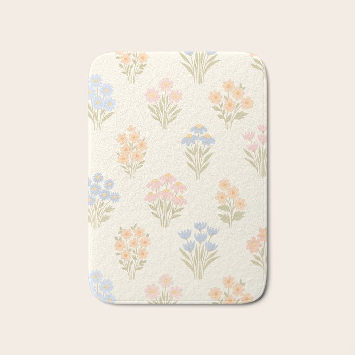 Pastel Wildflower Bouquets Bath Mat Gallery Image 1