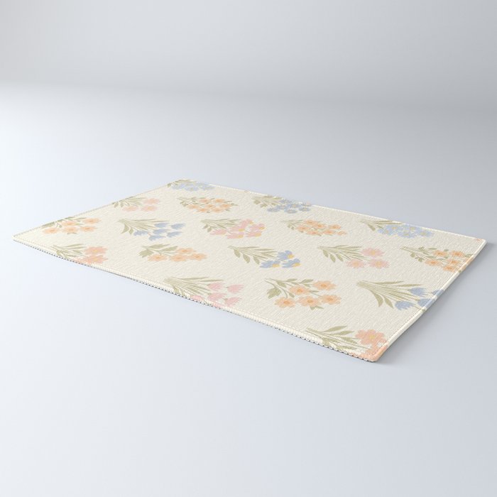 Pastel Wildflower Bouquets Rug Gallery Image 3