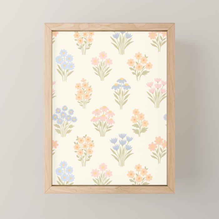 Pastel Wildflower Bouquets Mini Art Print Gallery Image 1