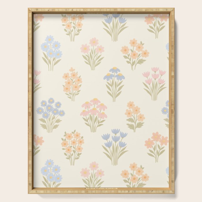 Pastel Wildflower Bouquets Serving Tray Gallery Image 1
