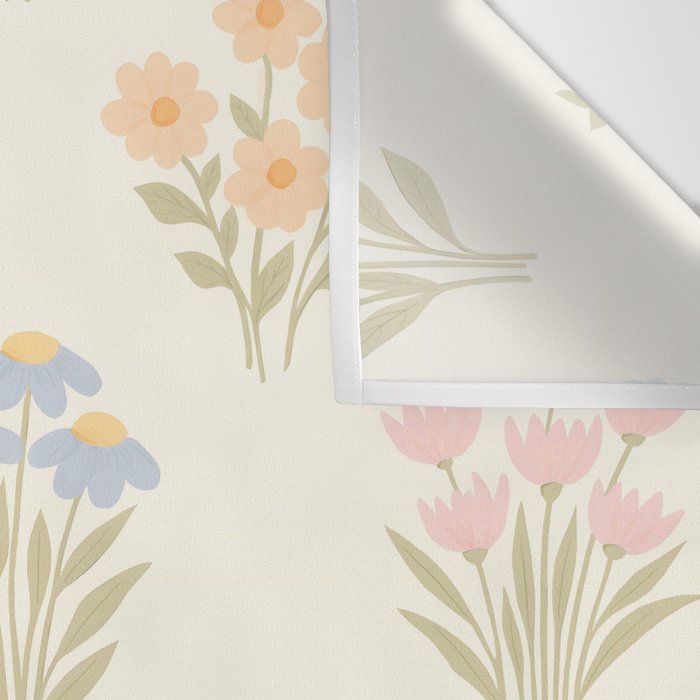 Pastel Wildflower Bouquets Wall Tapestry Gallery Image 3