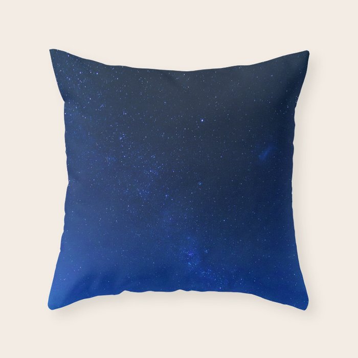 Blue Night Sky (Color) Throw Pillow Gallery Image 1