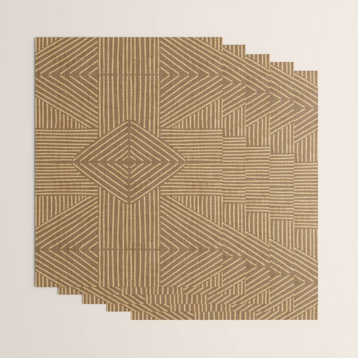 Golden ochre lines - textured abstract geometric Wrapping Paper Gallery Image 3