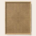 Golden ochre lines - textured abstract geometric Serving Tray Gallery Image 1