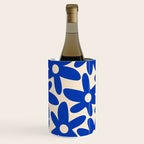 Daisy Time Retro Floral Pattern in Bright Blue and Cream Wine Chiller Gallery Image 1