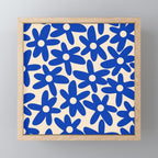 Daisy Time Retro Floral Pattern in Bright Blue and Cream Mini Art Print Gallery Image 1