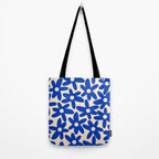 Daisy Time Retro Floral Pattern in Bright Blue and Cream Tote Bag Gallery Image 2