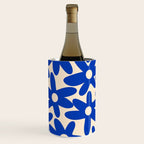 Daisy Time Retro Floral Pattern in Bright Blue and Cream Wine Chiller Gallery Image 3
