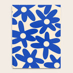 Daisy Time Retro Floral Pattern in Bright Blue and Cream Notebook Gallery Image 4