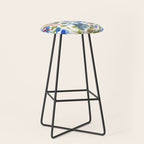 Upside Floral Olive Magenta Stool Gallery Image 1