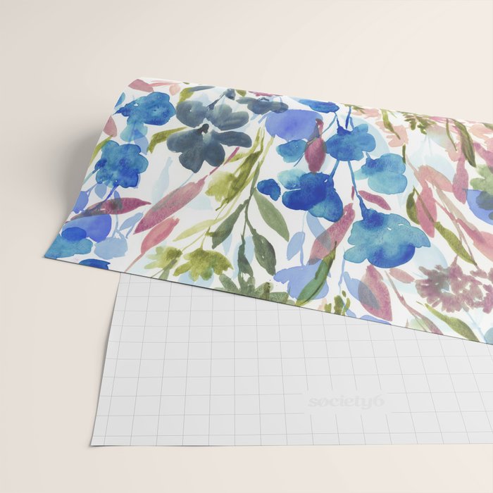 Upside Floral Olive Magenta Wrapping Paper Gallery Image 2